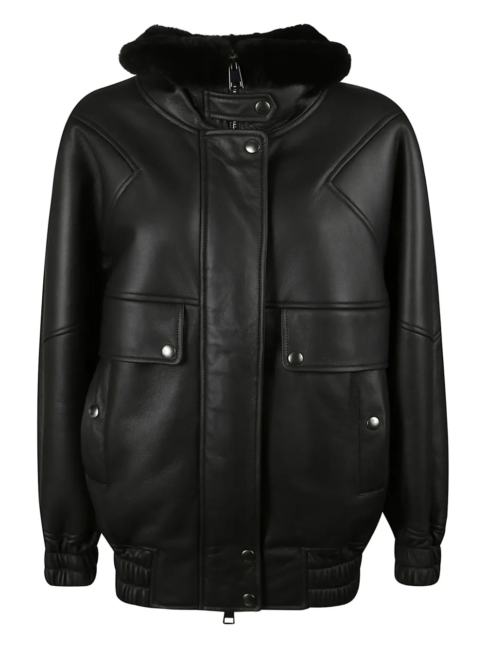 Blancha Fur-collar Jacket In Black