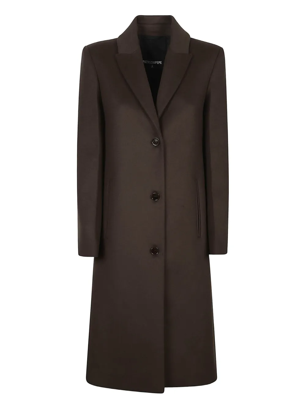 Patrizia Pepe Single-breasted Coat In Brown