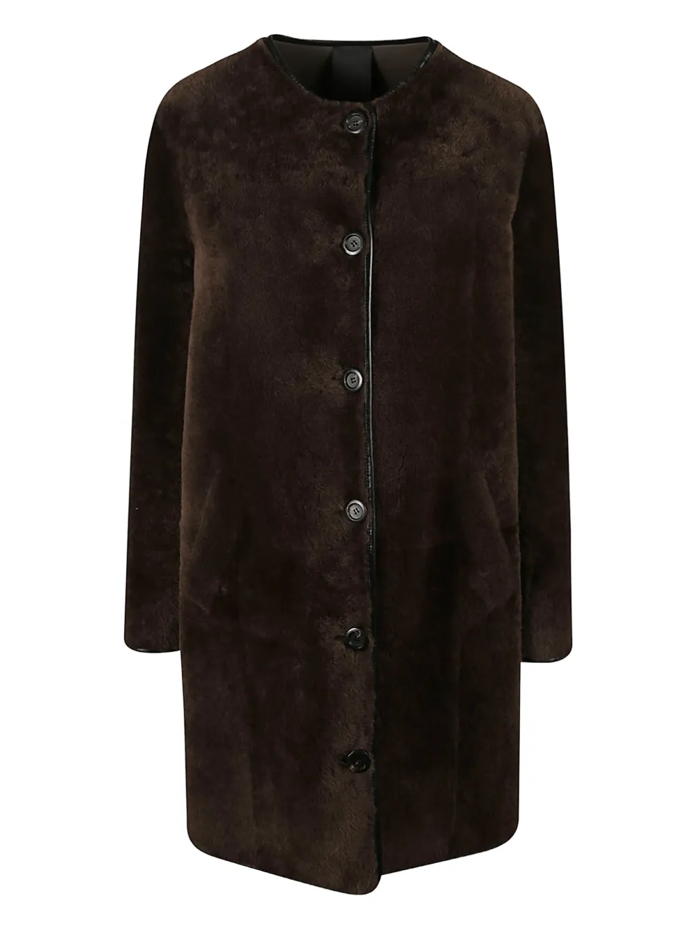 Blancha buttoned sheepskin coat | Brown | Image 1