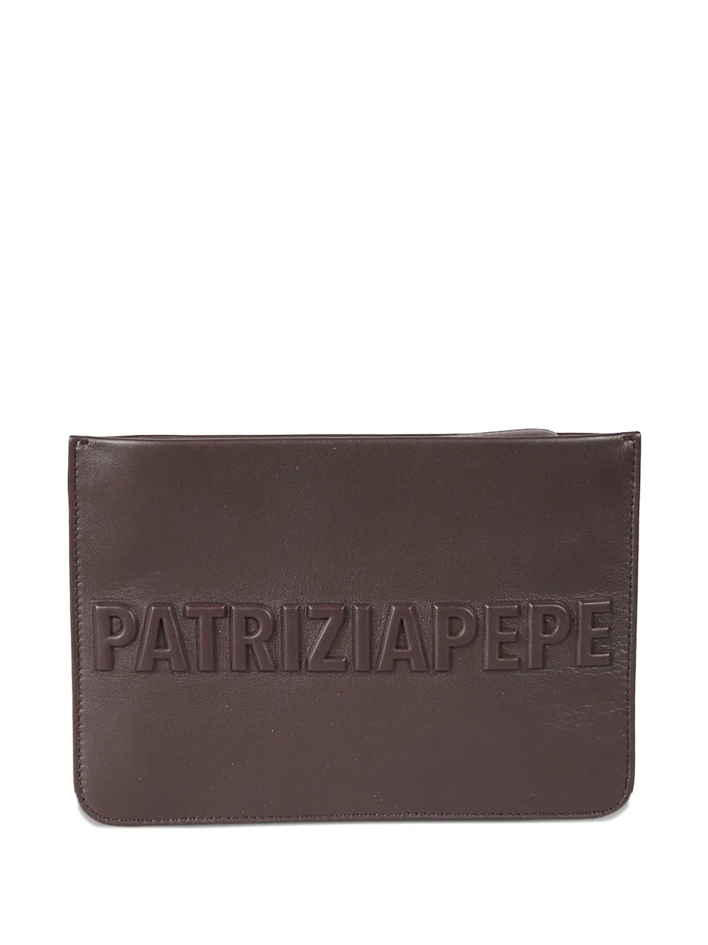 Patrizia Pepe Embossed Clutch Bag In Brown