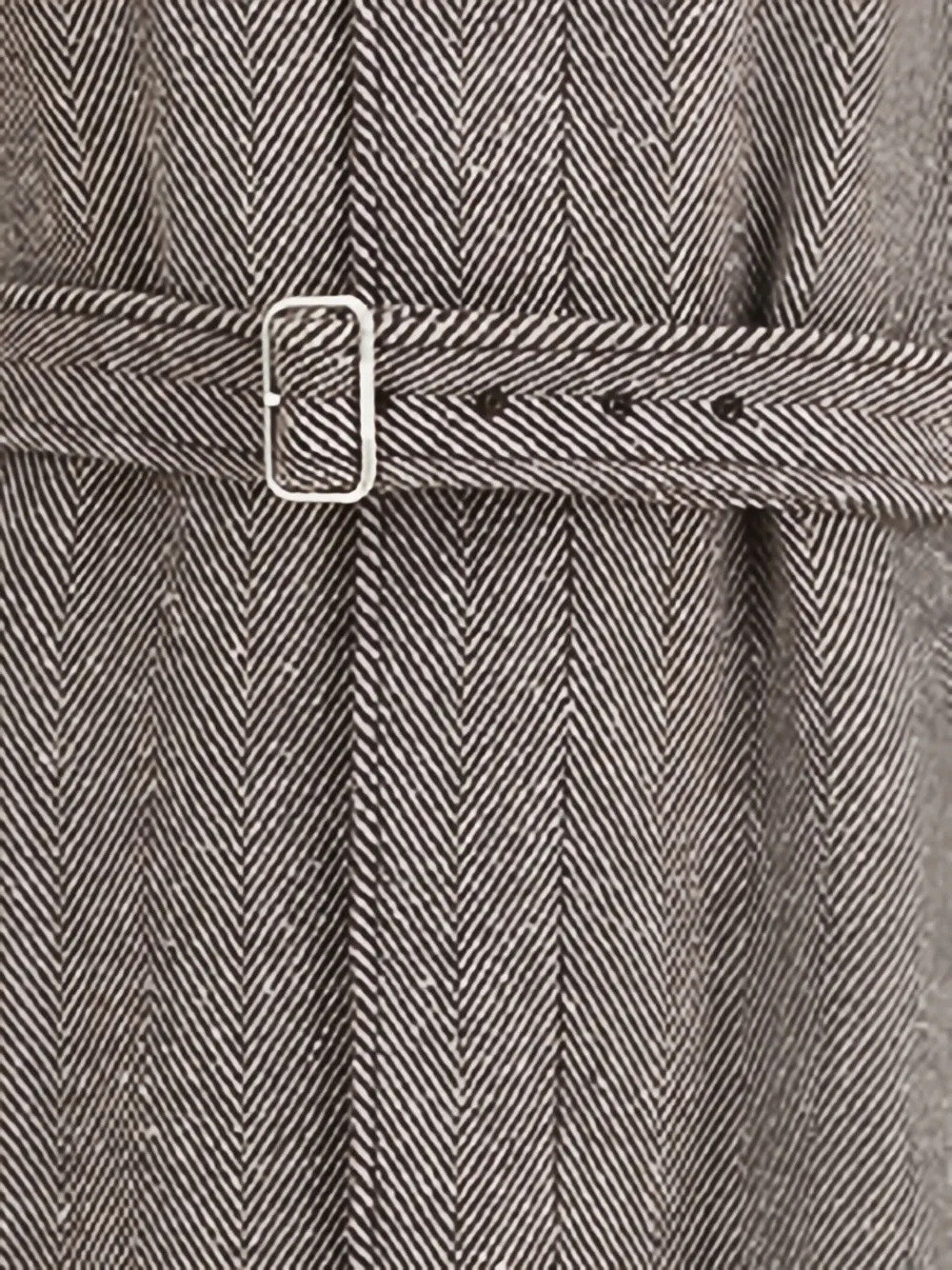 Ferragamo Jas met visgraatpatroon en ceintuur Bruin