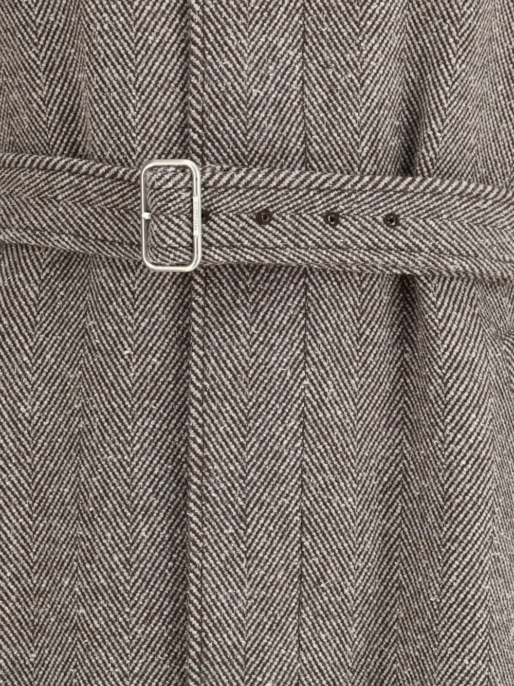 Ferragamo Jas met visgraatpatroon en ceintuur Bruin