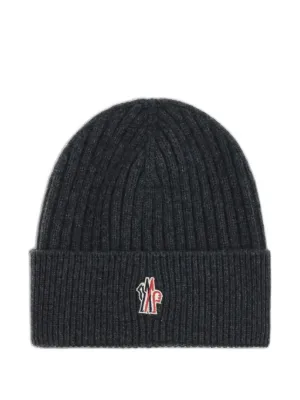 Moncler ロゴ ケーブルニットビーニー | ブルー | FARFETCH JP