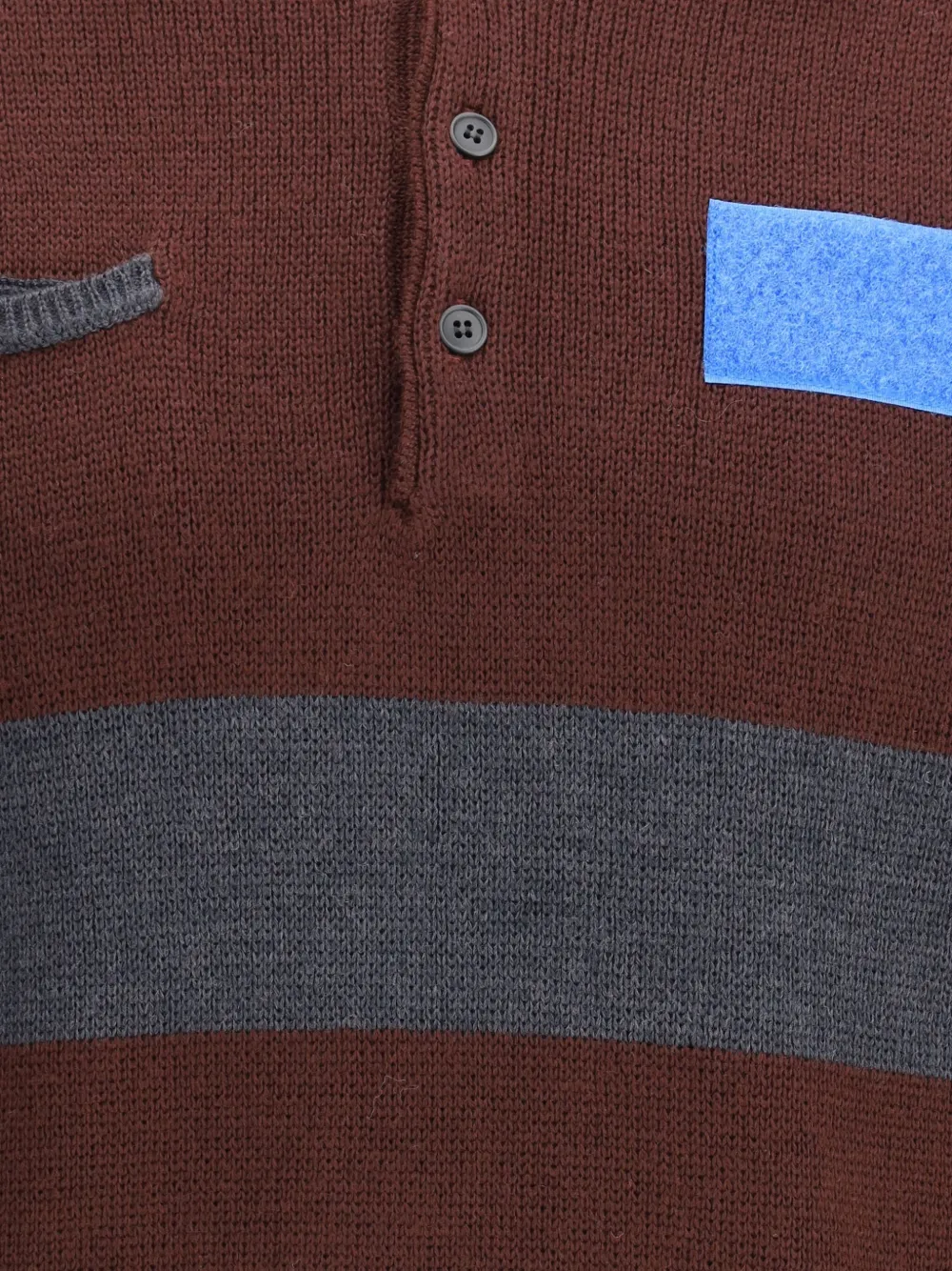 GR10K Poloshirt met knoopsluiting en gestreept detail Rood