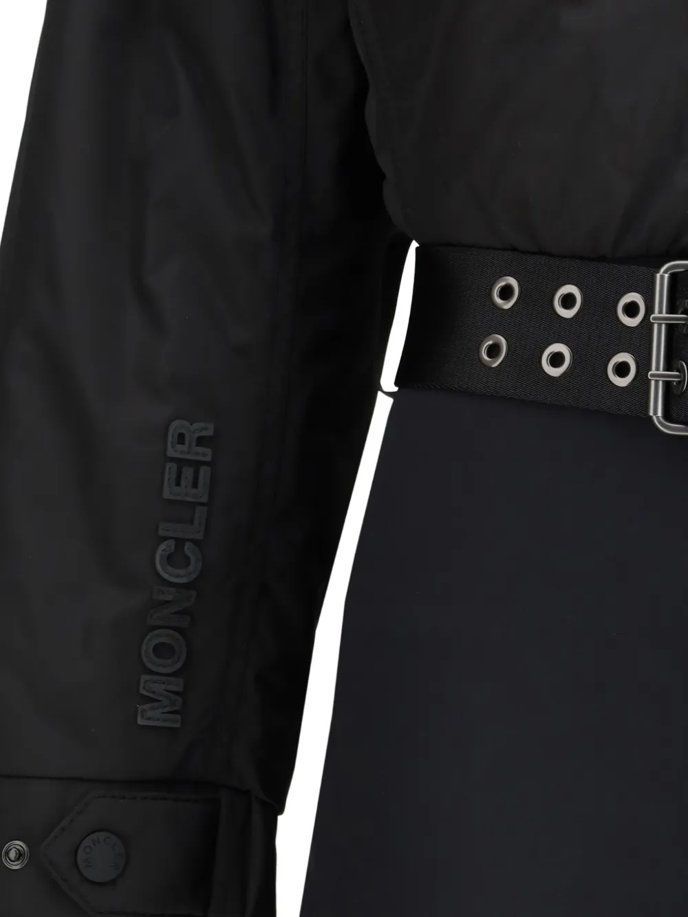 Moncler Grenoble Skipak met capuchon en ceintuur Zwart