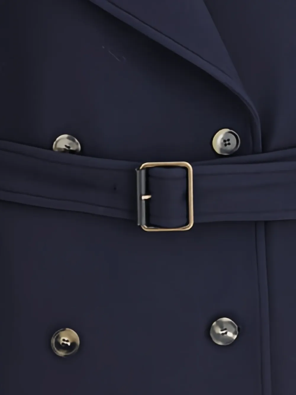  Loewe Button Belt Double Breasted Peacoat - Blue 