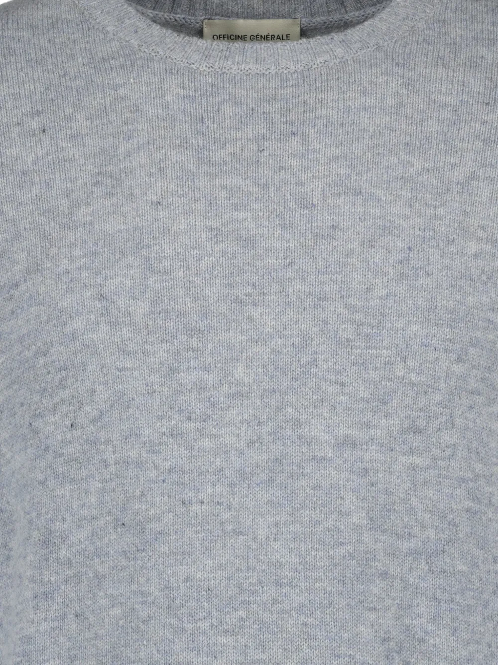 Officine Generale Crew Neck Long-sleeved Sweater In Gray
