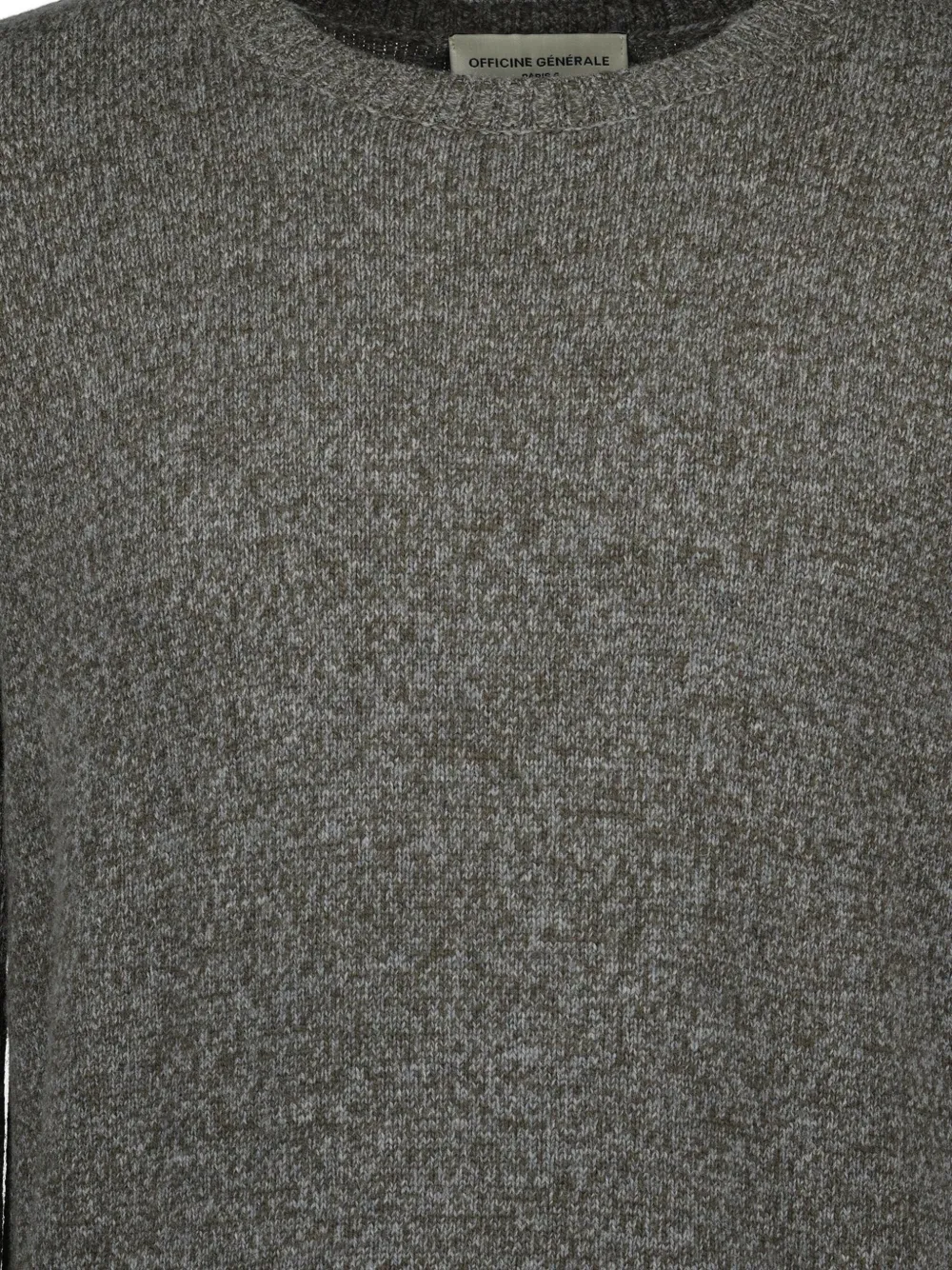 Officine Generale Crew Neck Long-sleeved Sweater In Gray