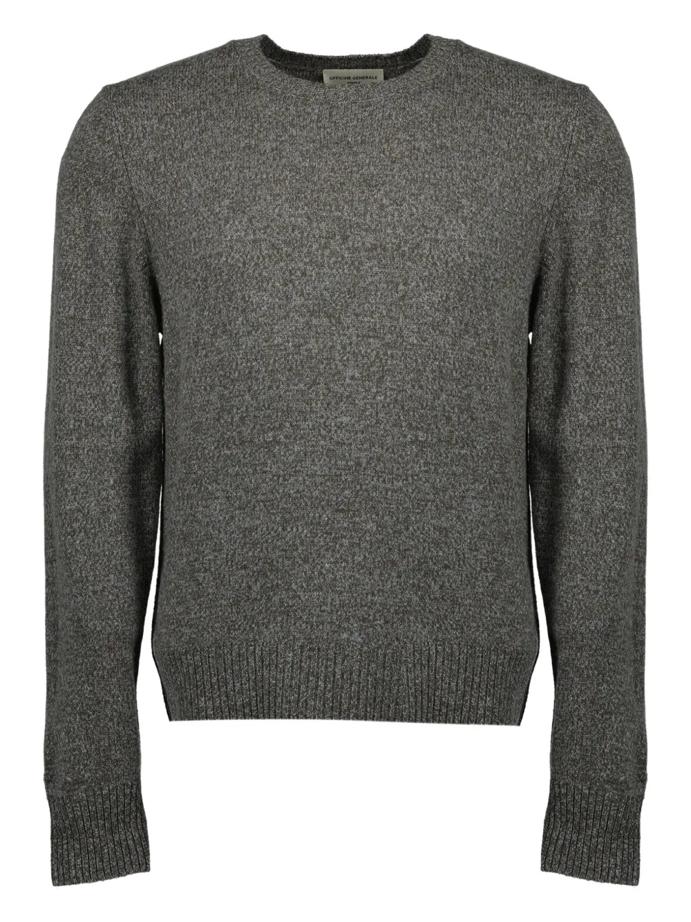 Officine Generale Crew Neck Long-sleeved Sweater In Gray