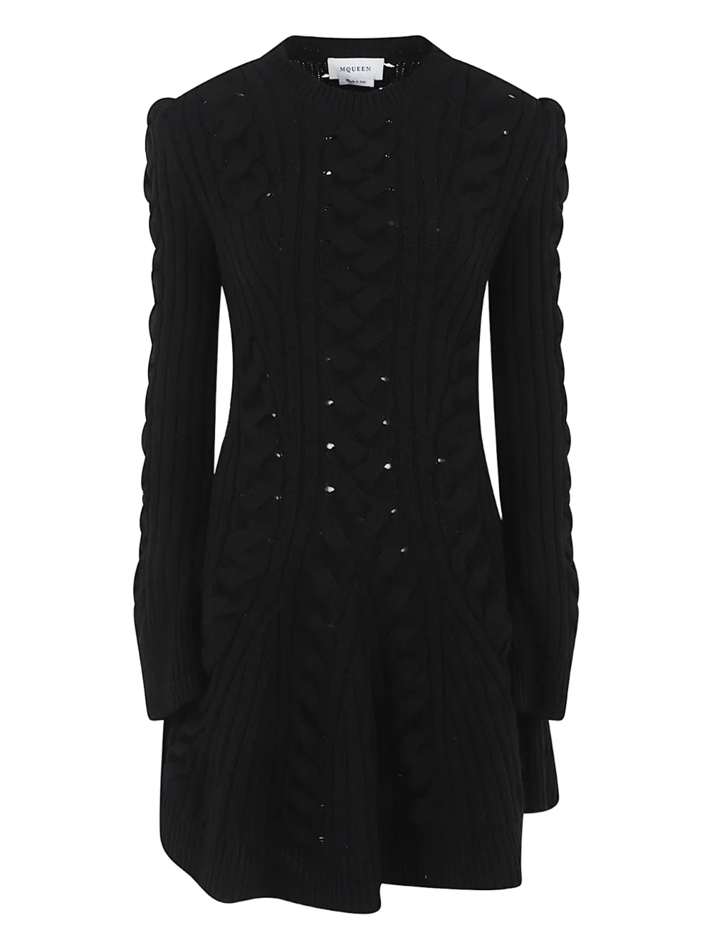 Alexander McQueen cable-knit open-work dress | Black | Image 1