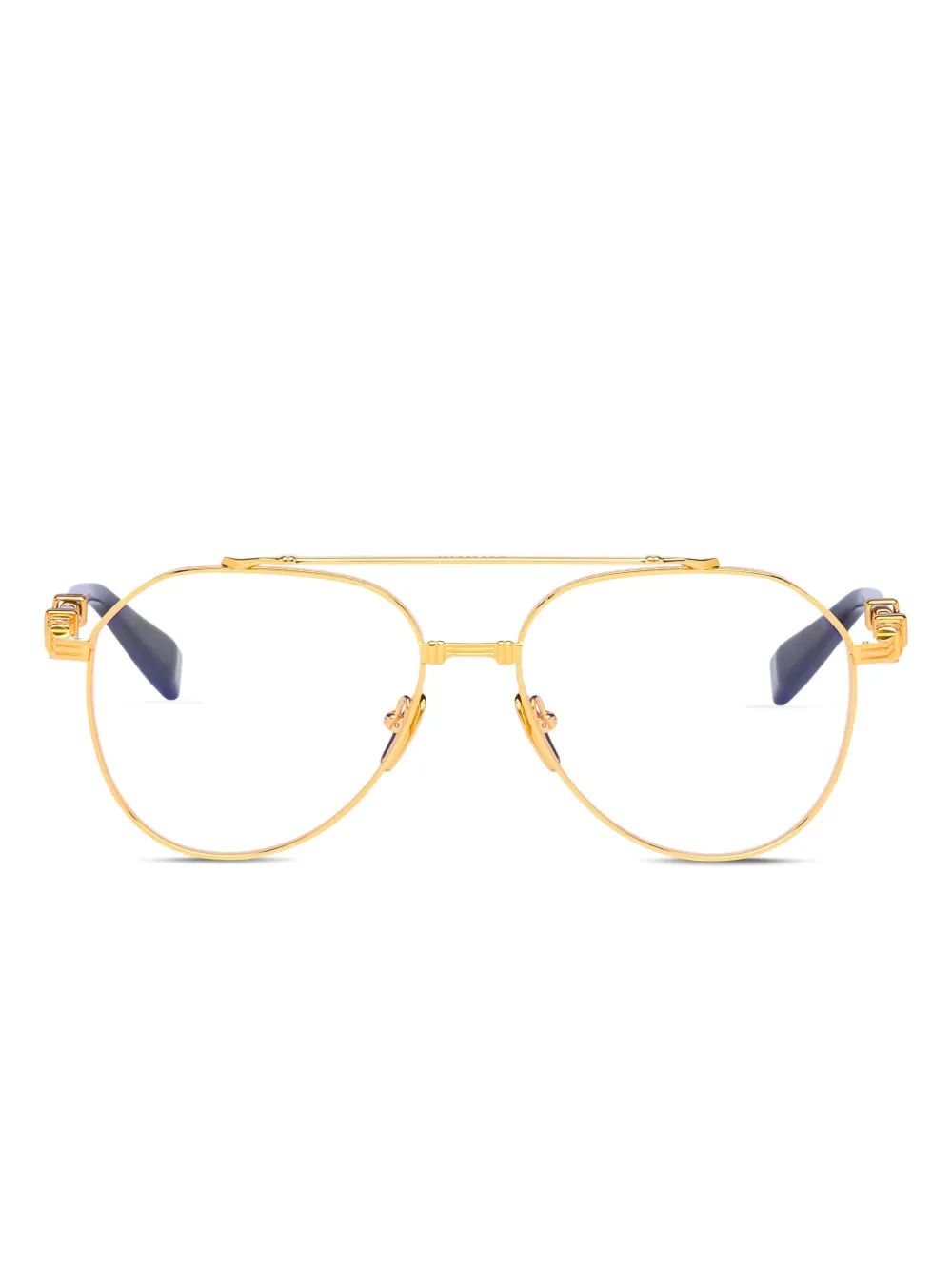 Balmain Eyewear pilot-frame glasses | Gold | Image 1