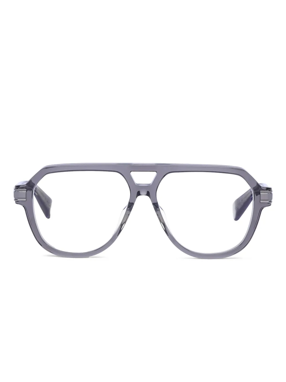 Balmain Eyewear pilot-frame glasses | Grey | Image 1