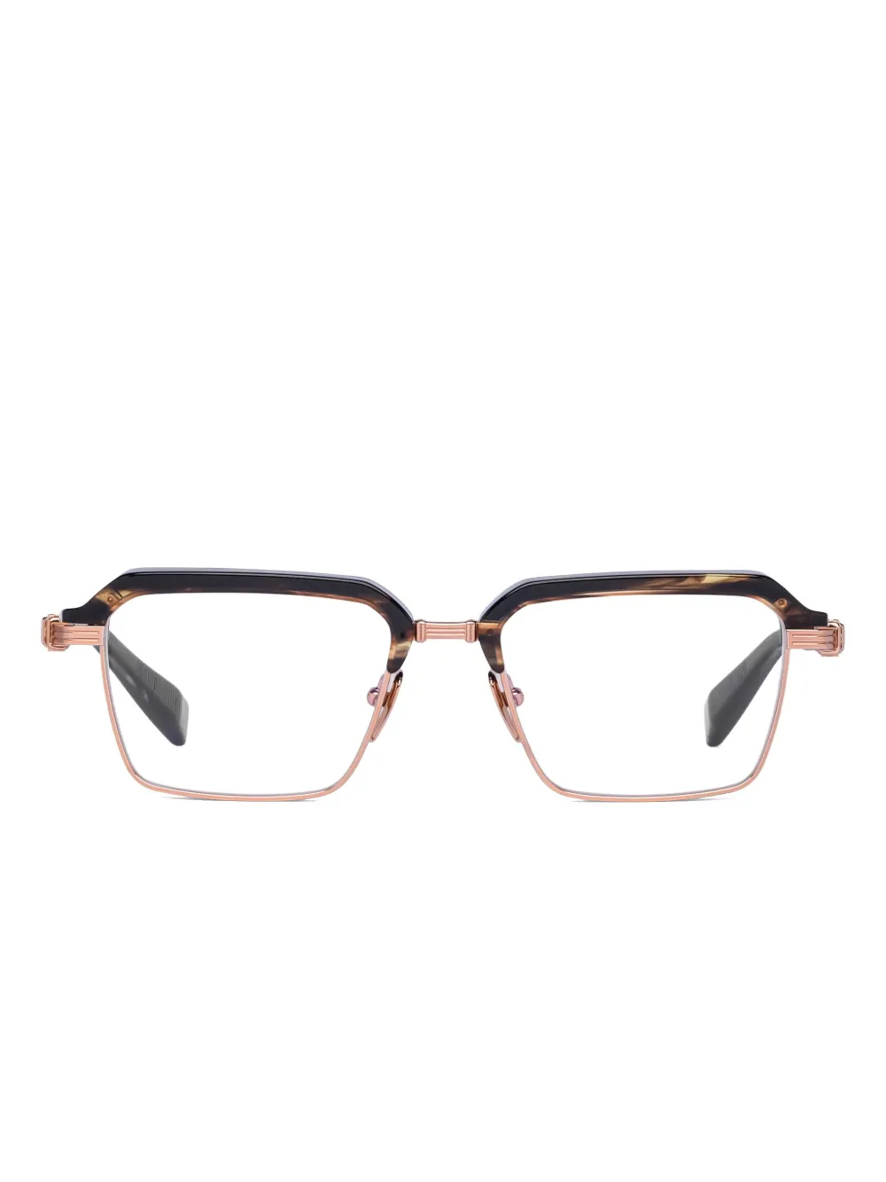 Balmain Eyewear browline-frame glasses | Brown | Image 1