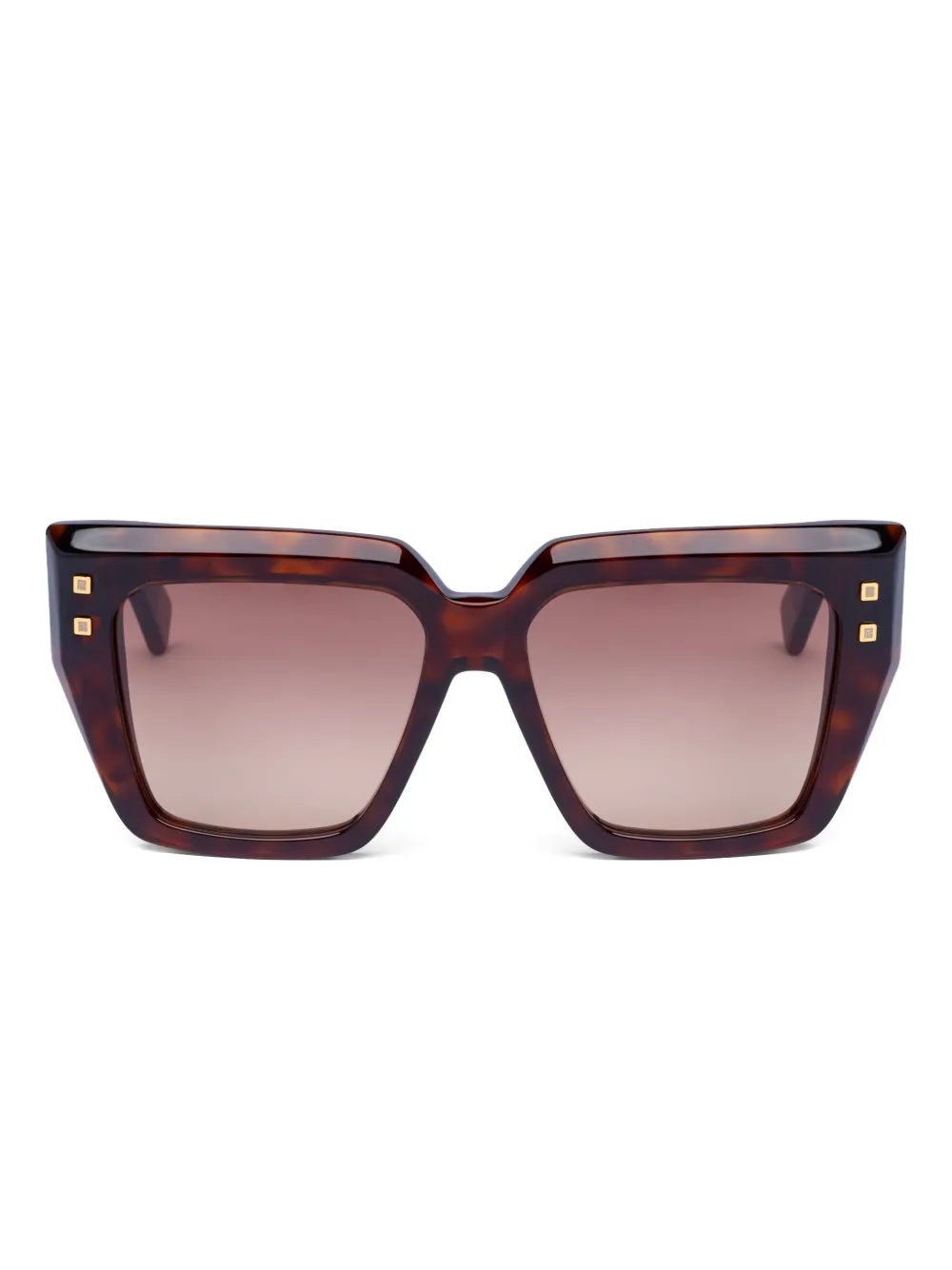 Balmain Eyewear studded geometric-frame sunglasses | Brown | Image 1