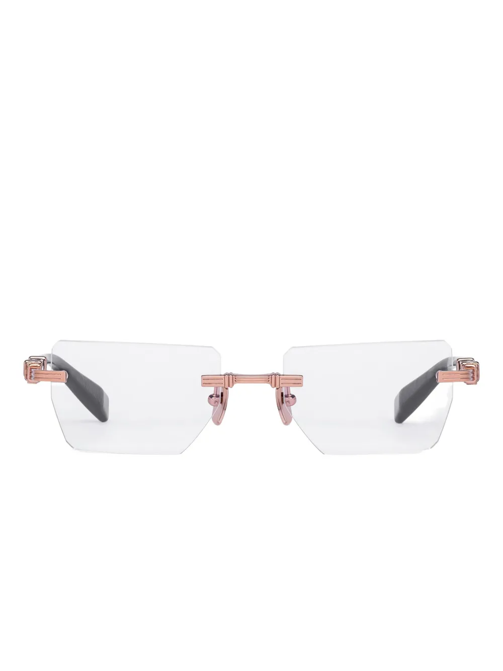 Balmain Eyewear Occhiali rettangolari con montatura a giorno - Nero