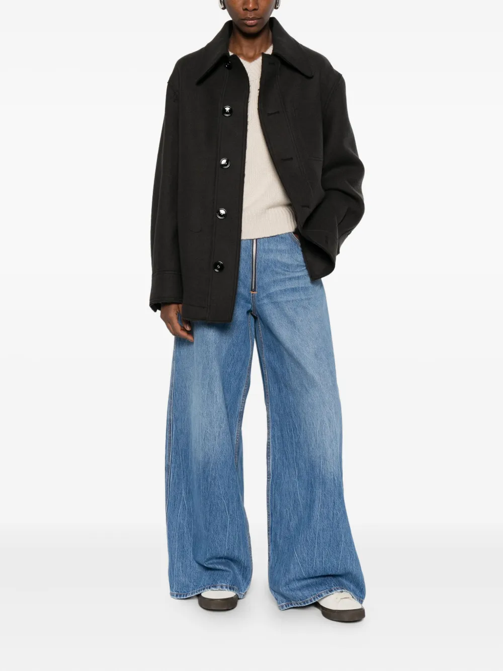 Ami Alexandre Mattiussi Ami Paris Anthracite Grey Wool Shirt With Pockets In Black