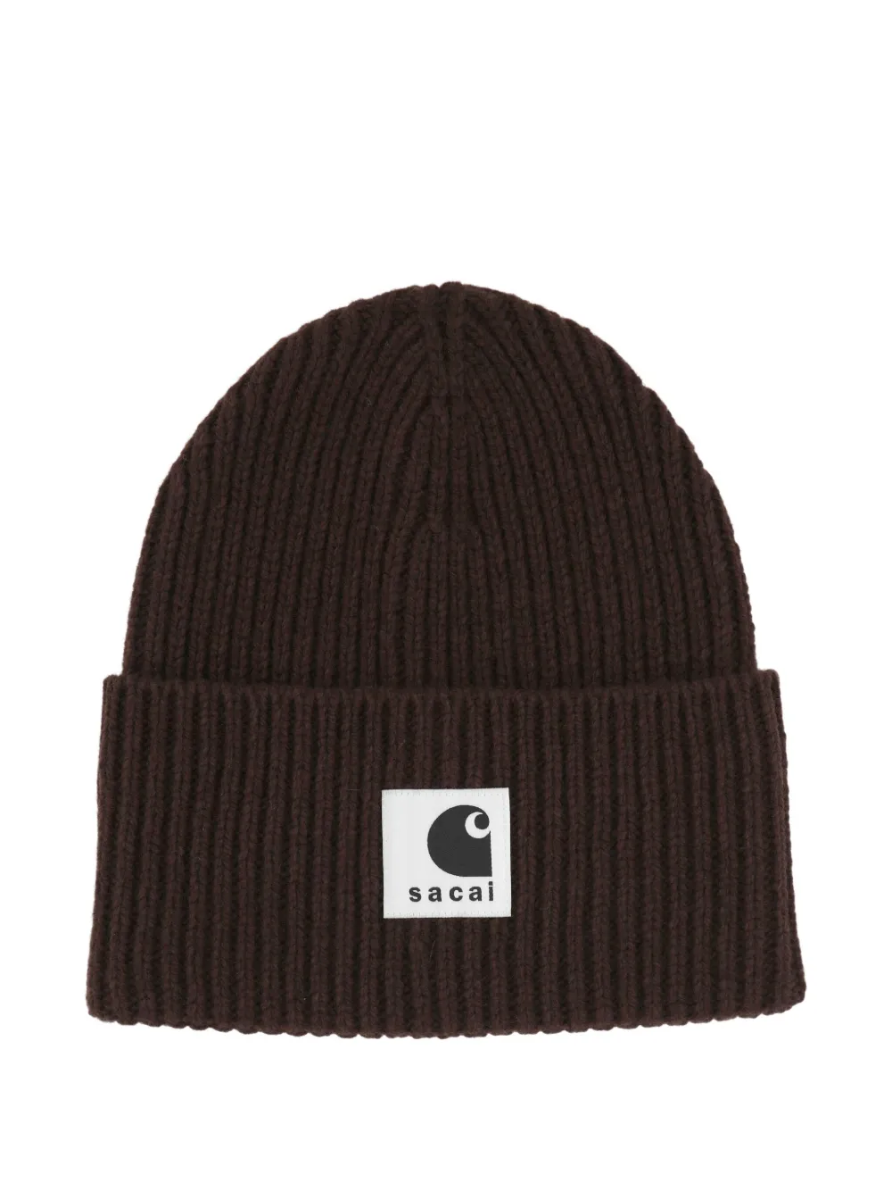 sacai xCarhartt WIP knit-woven beanie hat | Brown | Image 1