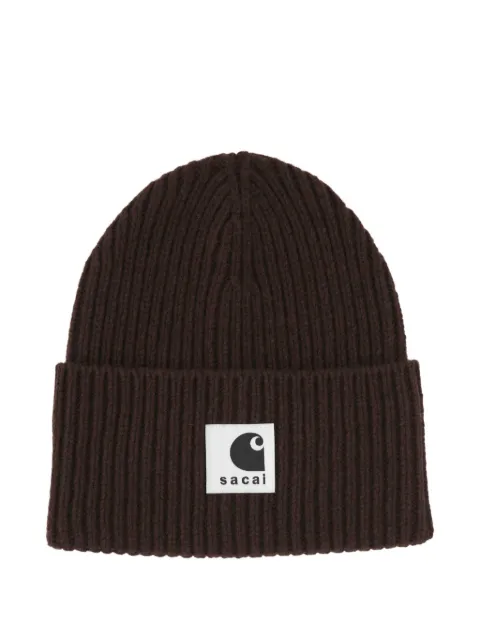 sacai xCarhartt WIP knit-woven beanie hat