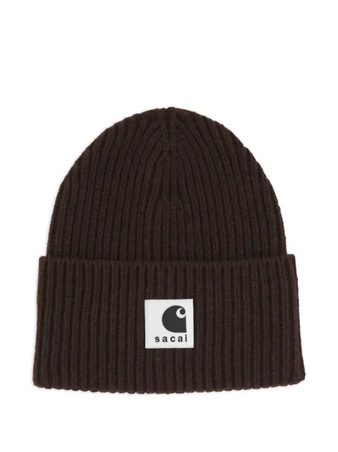 sacai xCarhartt WIP knit-woven beanie hat