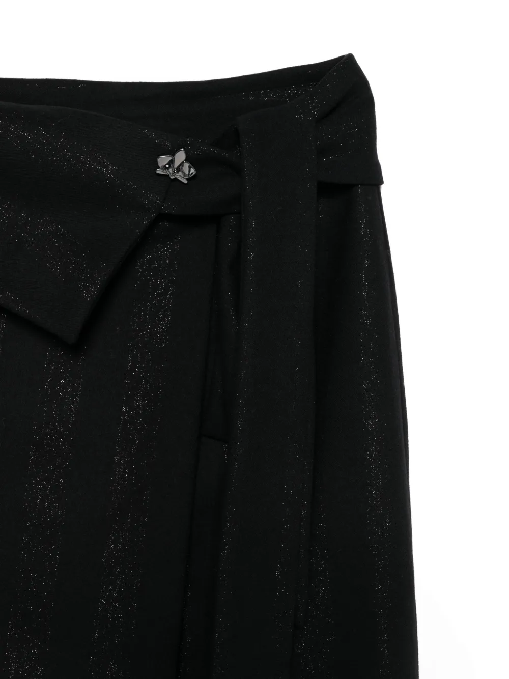 Genny Striped Midi Skirt In Black