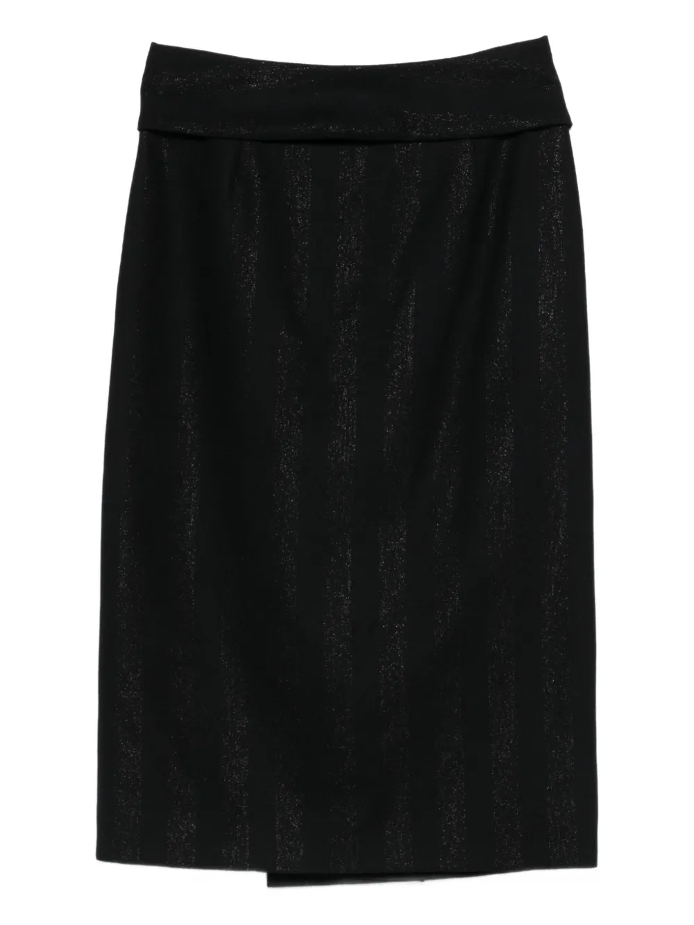 Genny Striped Midi Skirt In Black