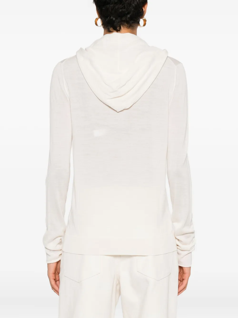 Pt Torino Buttoned Hooded Top In White