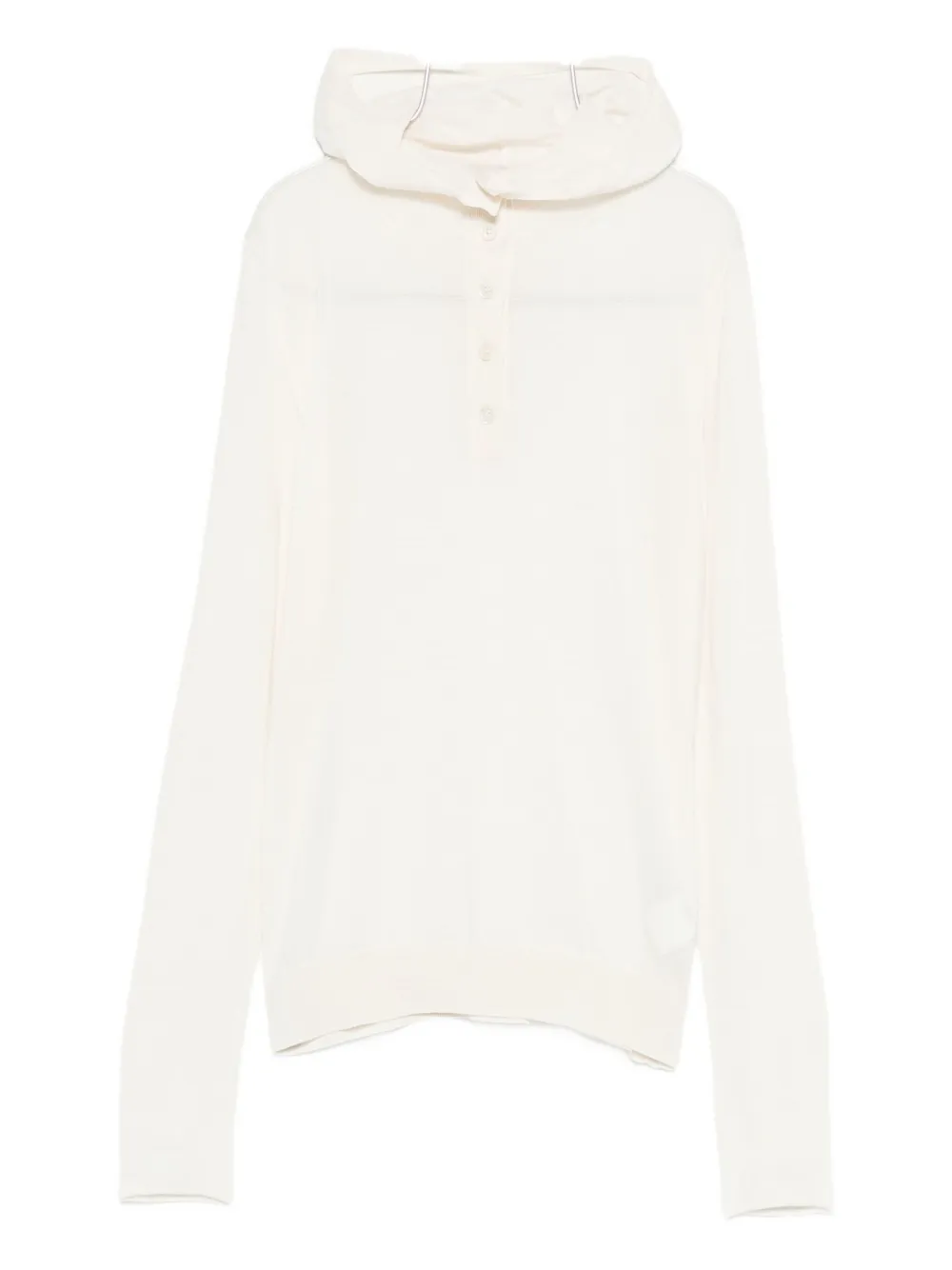 Pt Torino Buttoned Hooded Top In White