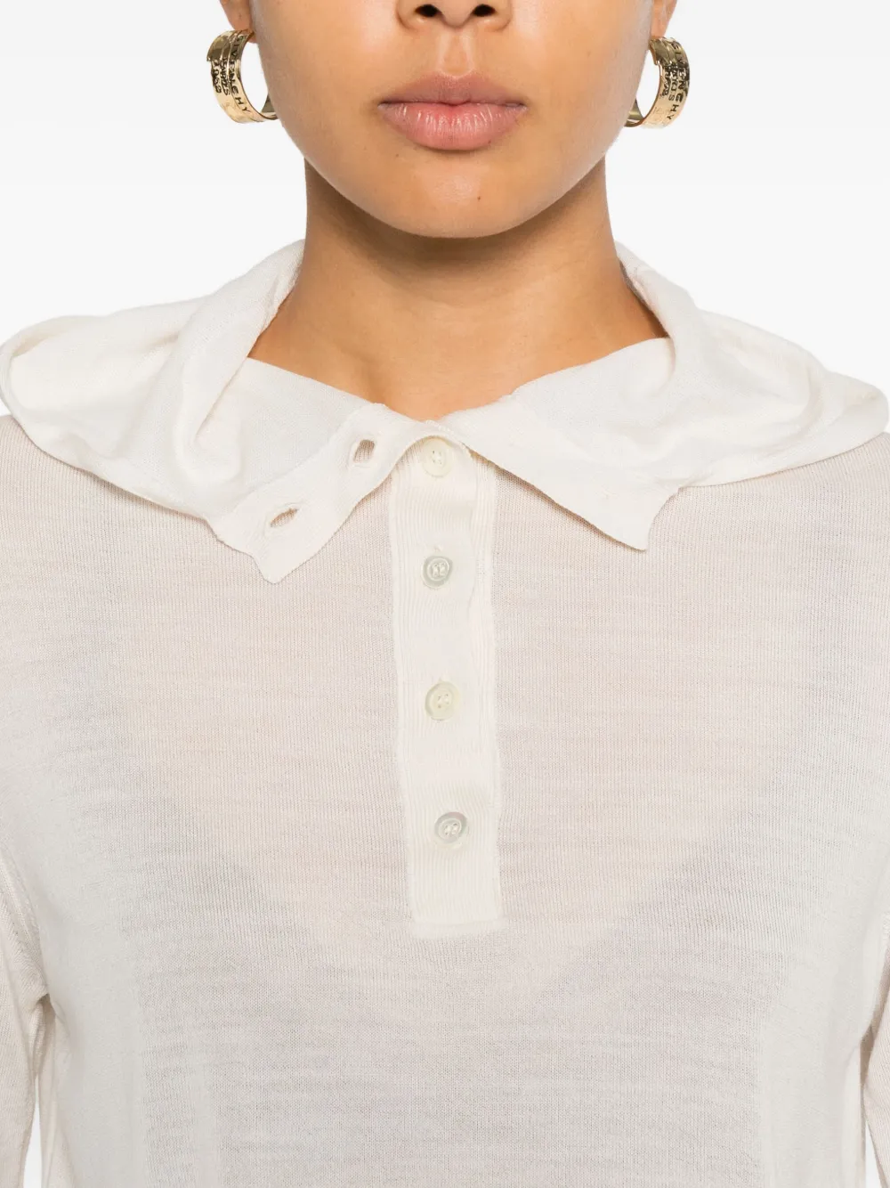 Pt Torino Buttoned Hooded Top In White