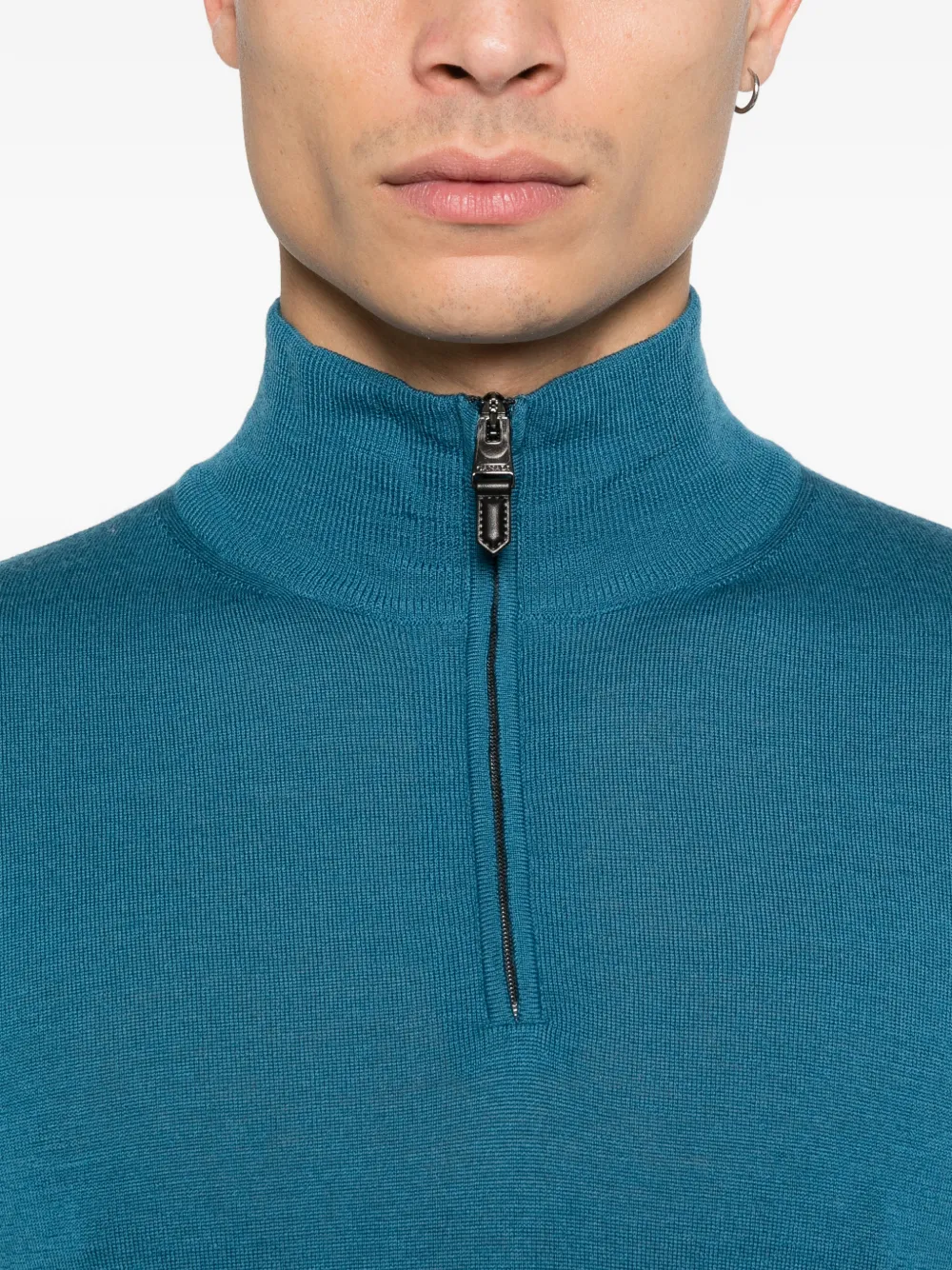Canali Trui met halve rits Blauw