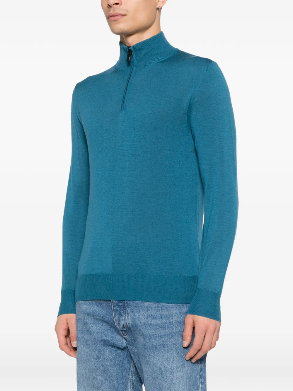 Canali Trui met halve rits Blauw