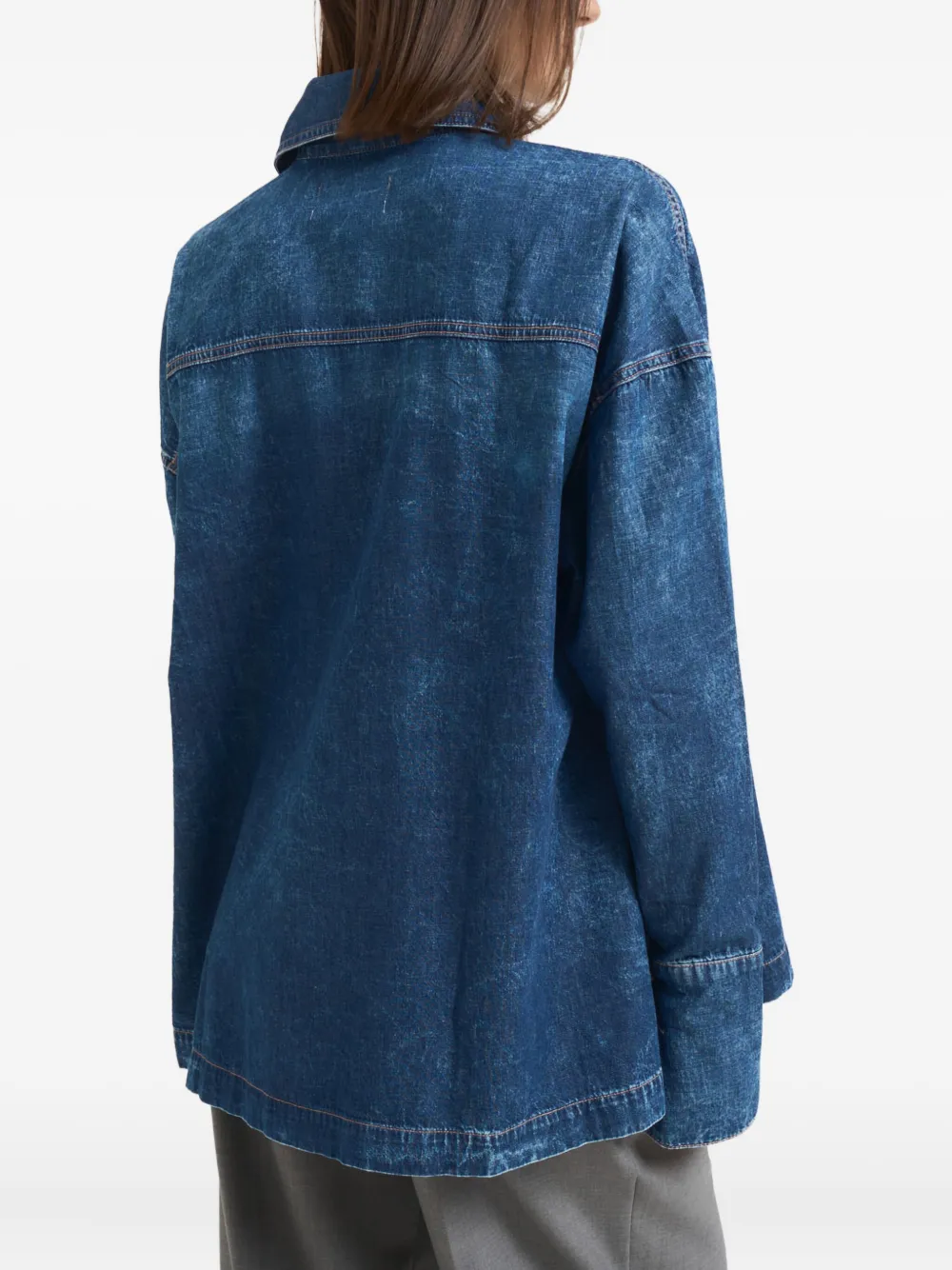 Icon Denim Rena Star-detail Shirt In Blue