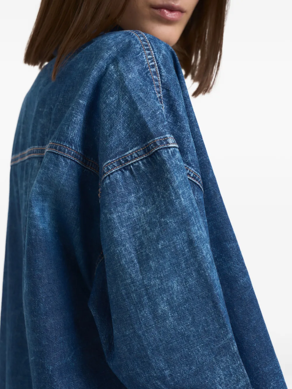 Icon Denim Rena Star-detail Shirt In Blue