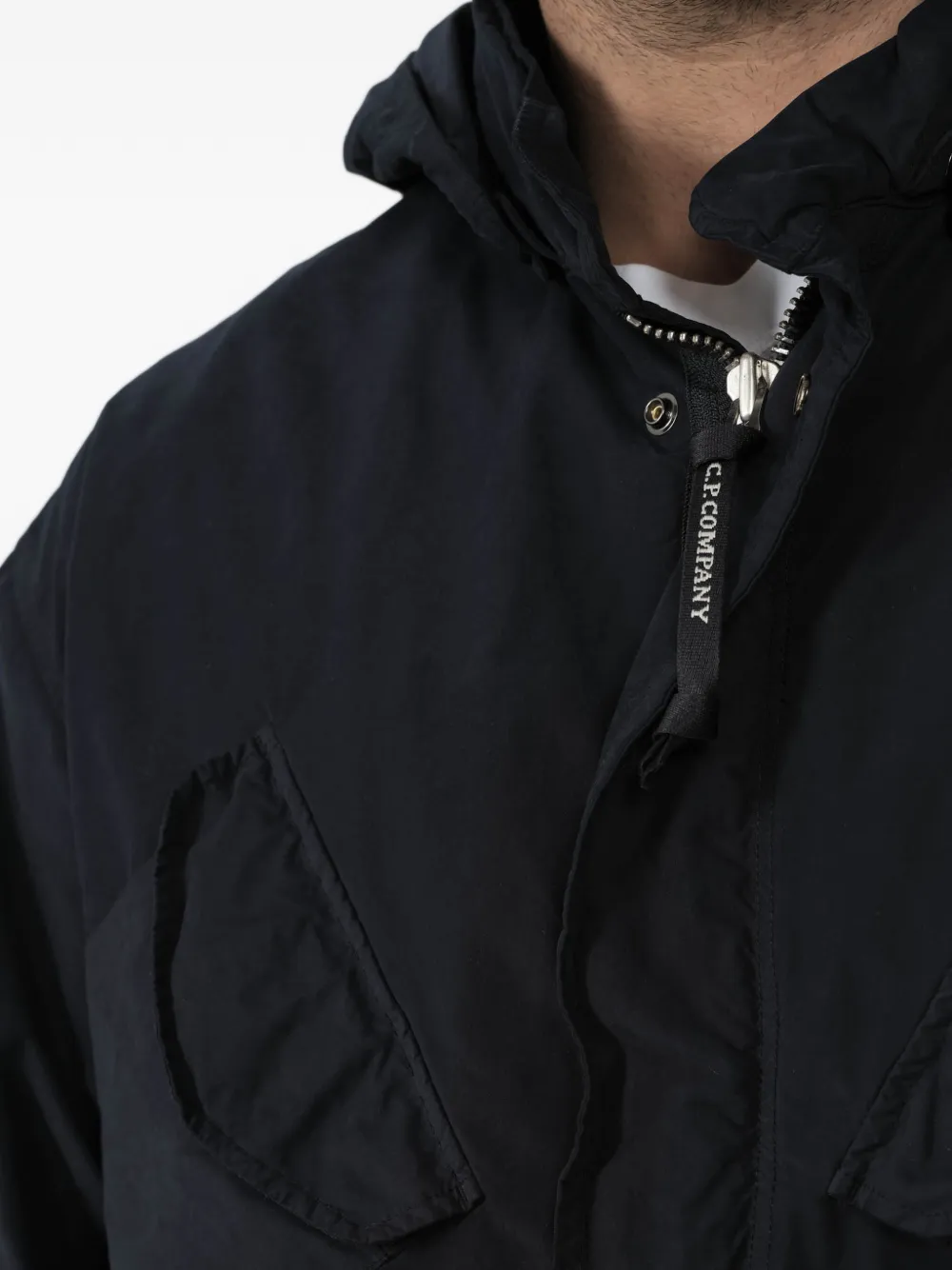 C.P. Company Jack met capuchon en Goggle-detail Zwart