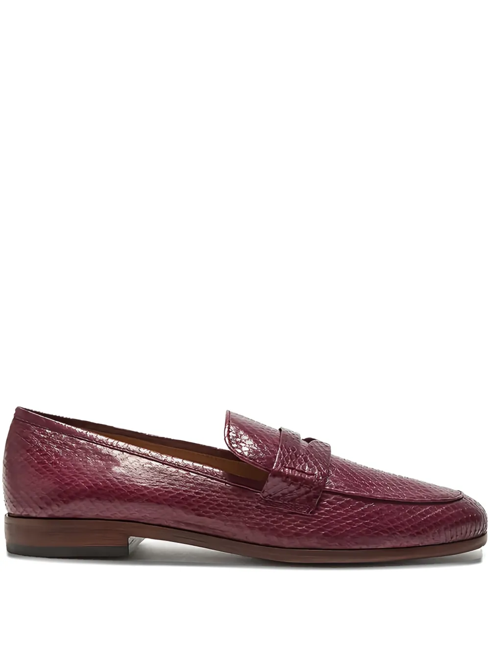 MALIPARMI exotic-textured penny slot loafers - Rosso