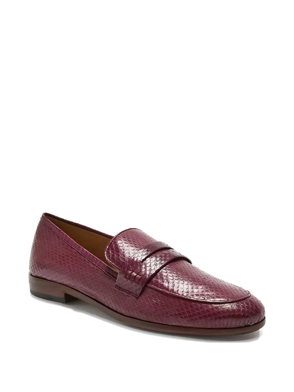 MALIPARMI exotic-textured penny slot loafers - Rood
