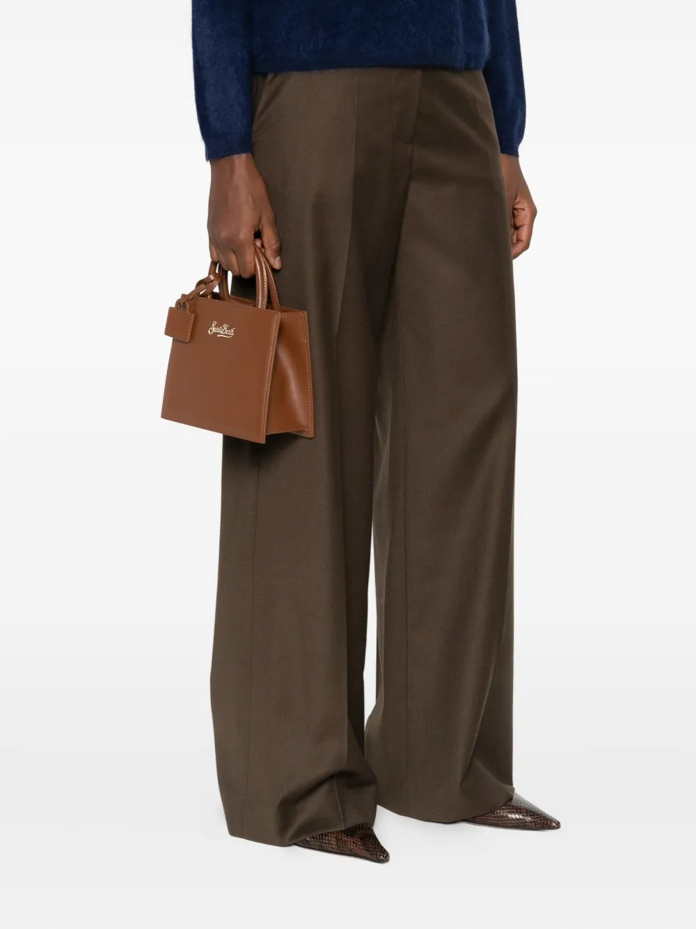 Mc2 Saint Barth Mini Shop Tote Bag In Brown