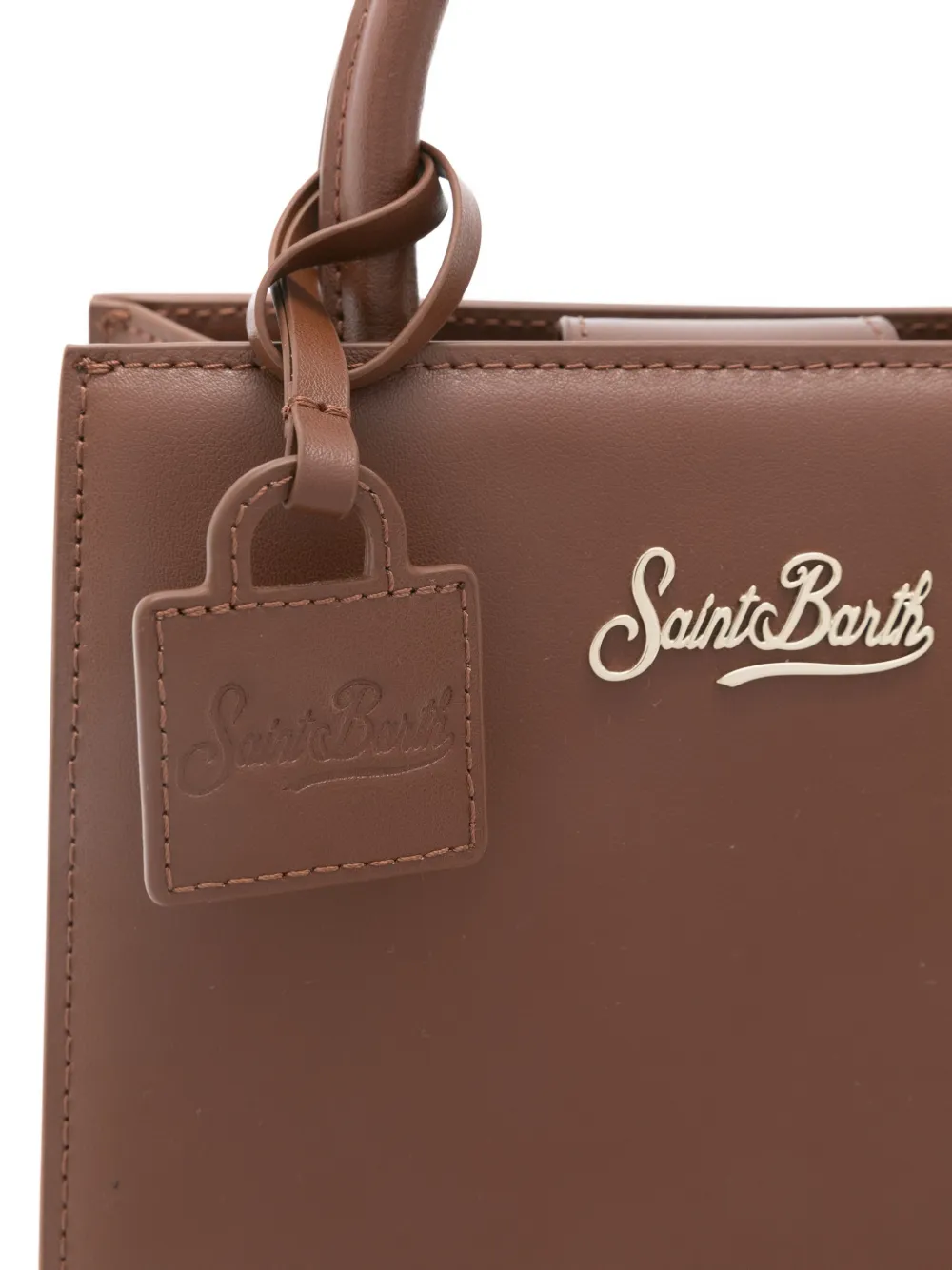 Mc2 Saint Barth Mini Shop Tote Bag In Brown