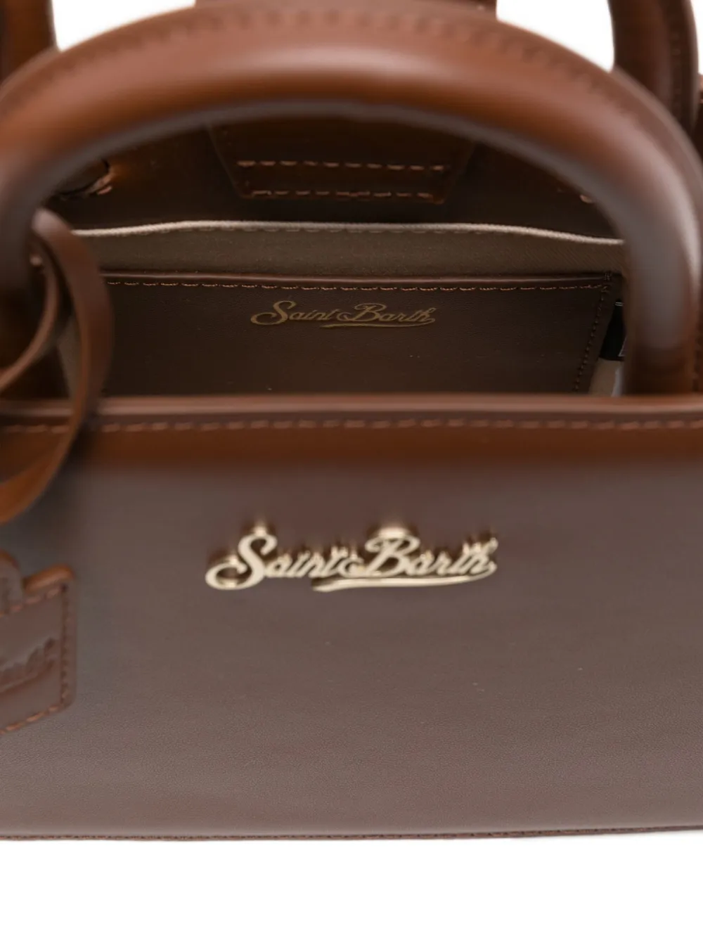Mc2 Saint Barth Mini Shop Tote Bag In Brown