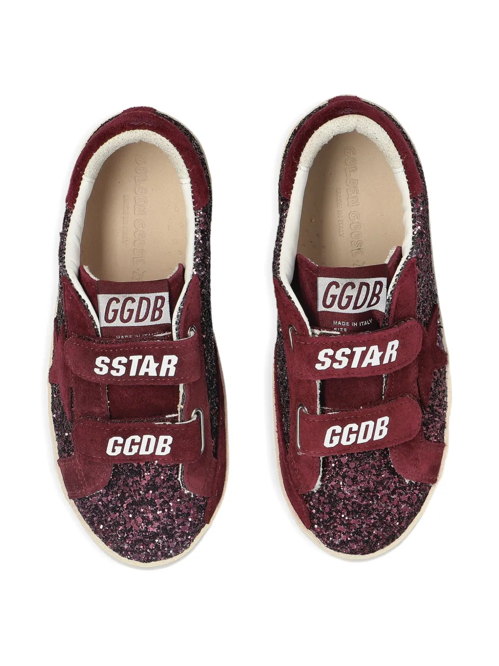Golden Goose Kids Old School sneakers met glitter Rood