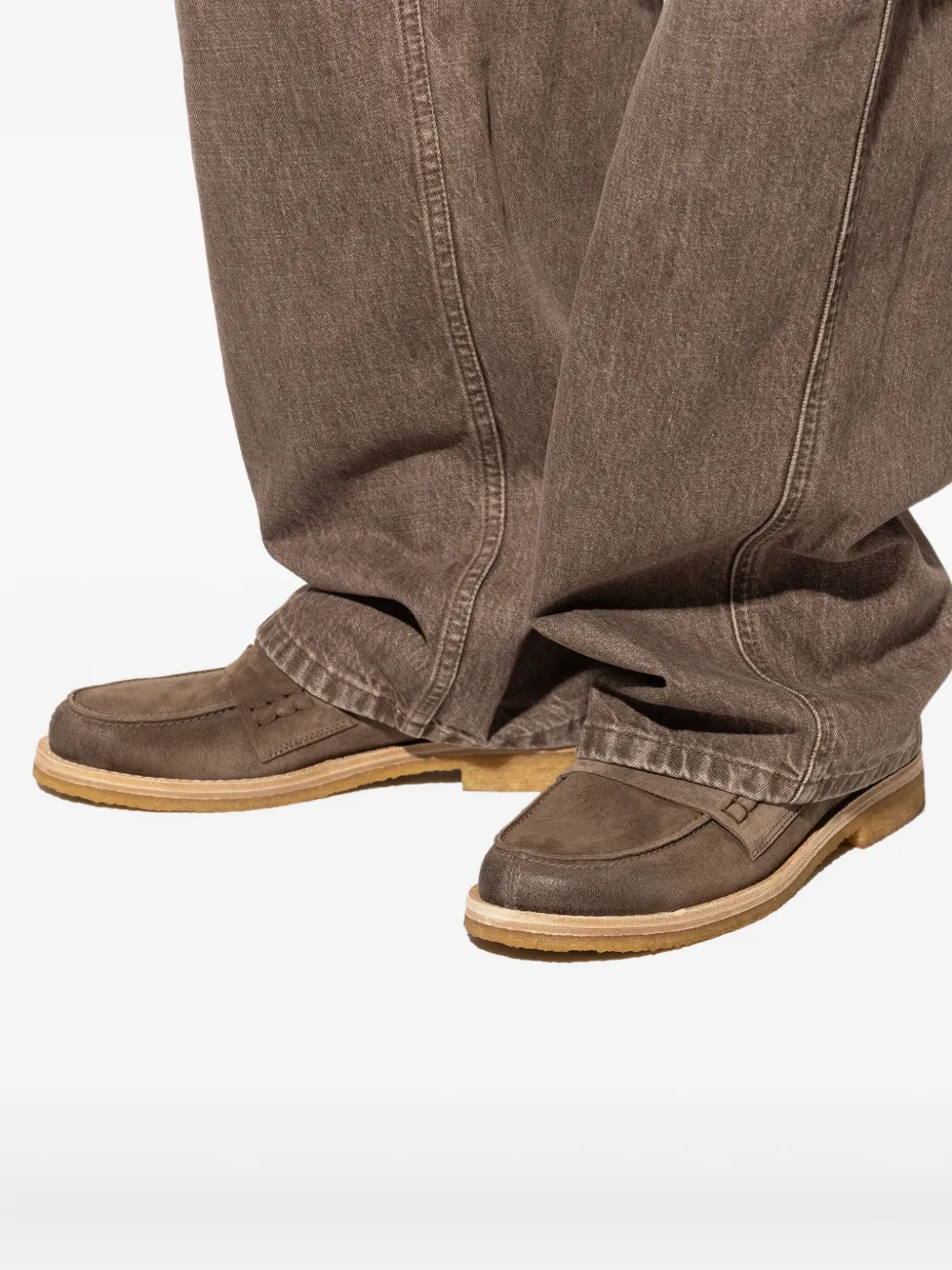 Golden Goose Jerry leren penny loafers Bruin