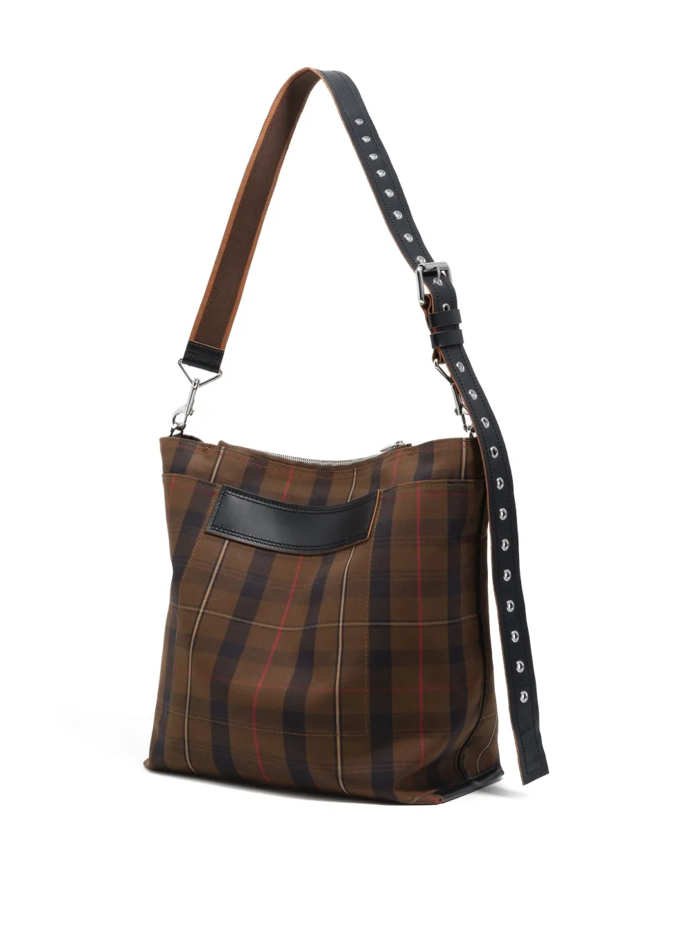 Bimba Y Lola Plaid Strap Cross Body Bag In Brown