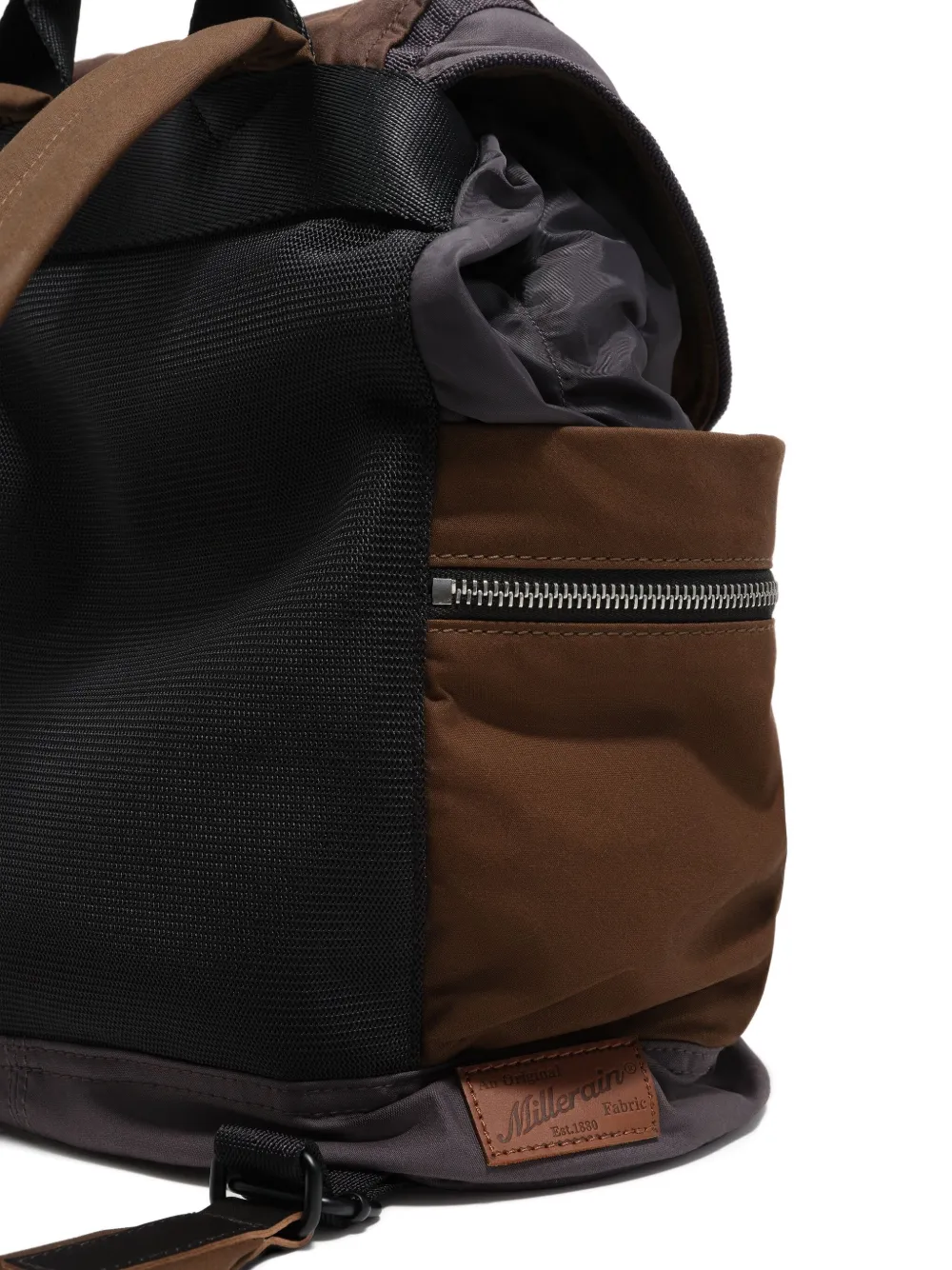 Bimba Y Lola Zip Plaid Backpack In Brown