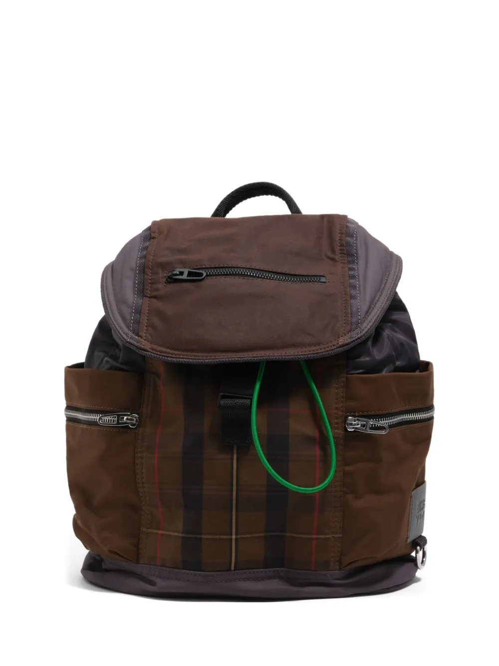 Bimba Y Lola Zip Plaid Backpack In Brown