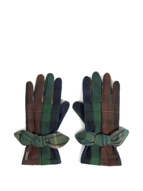 Bimba y Lola checked bow-detail gloves