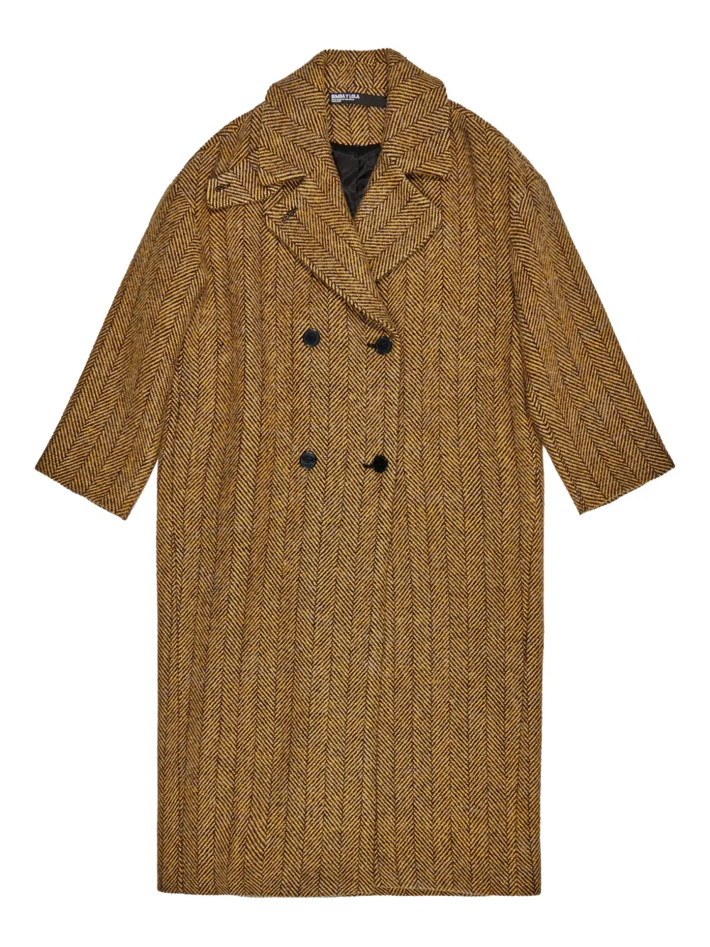 Bimba y Lola herringbone coat | Yellow | Image 1