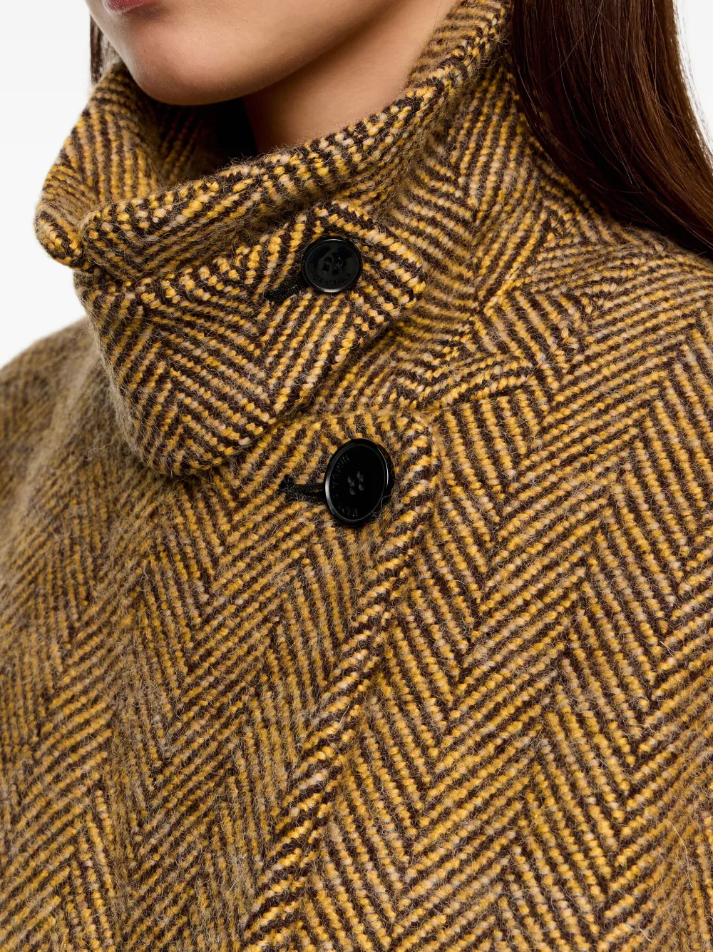 Bimba Y Lola Herringbone Coat In Brown