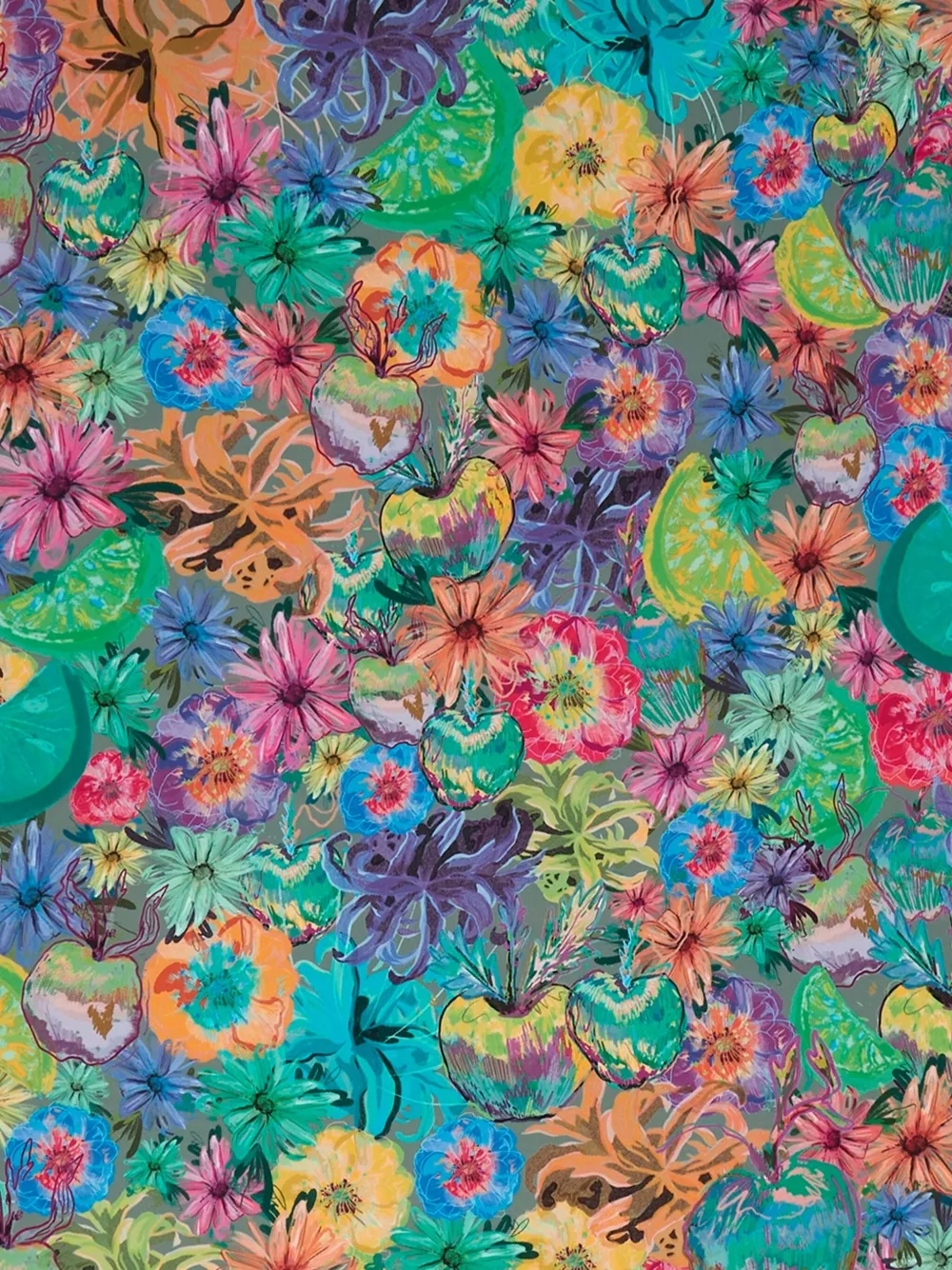 Bimba Y Lola Floral Print Scarf In Multi