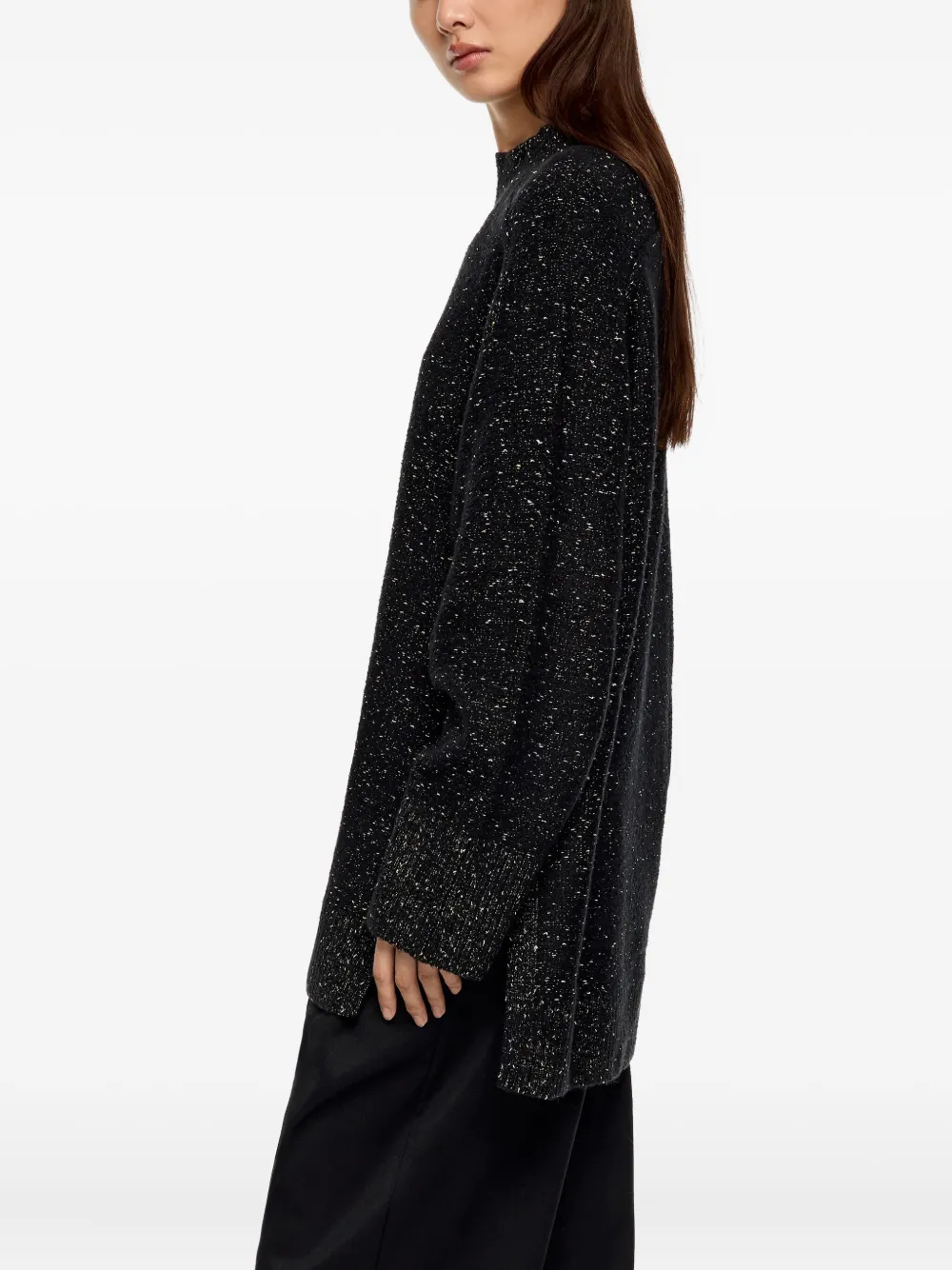 Bimba Y Lola High-neck Textured Top In Black