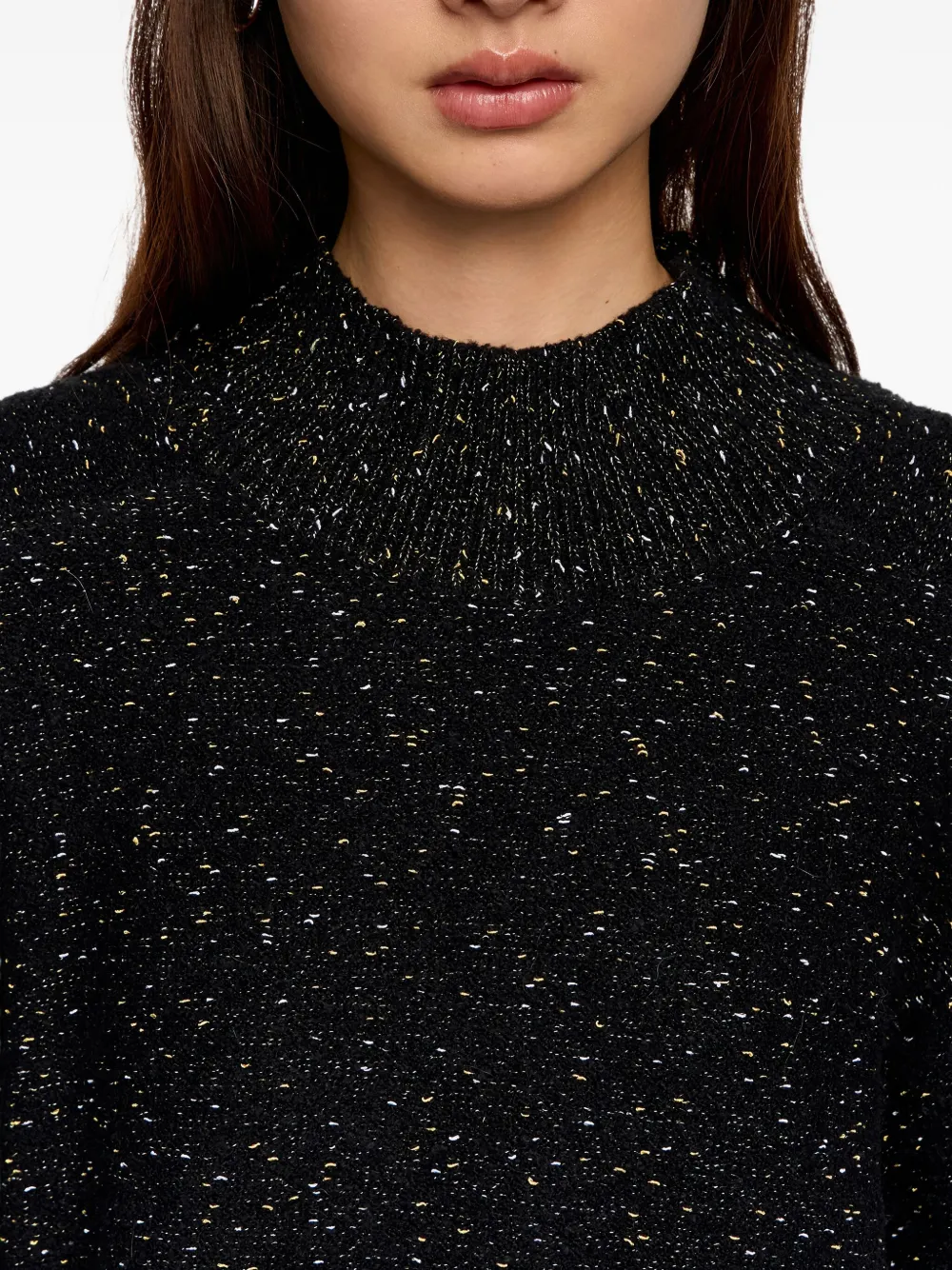 Bimba Y Lola High-neck Textured Top In Black