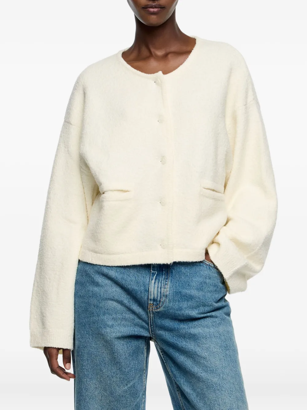 Bimba Y Lola Buttoned Cardigan In White